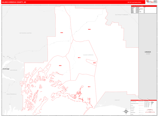 Valdez Cordova County Map Book Red Line Style